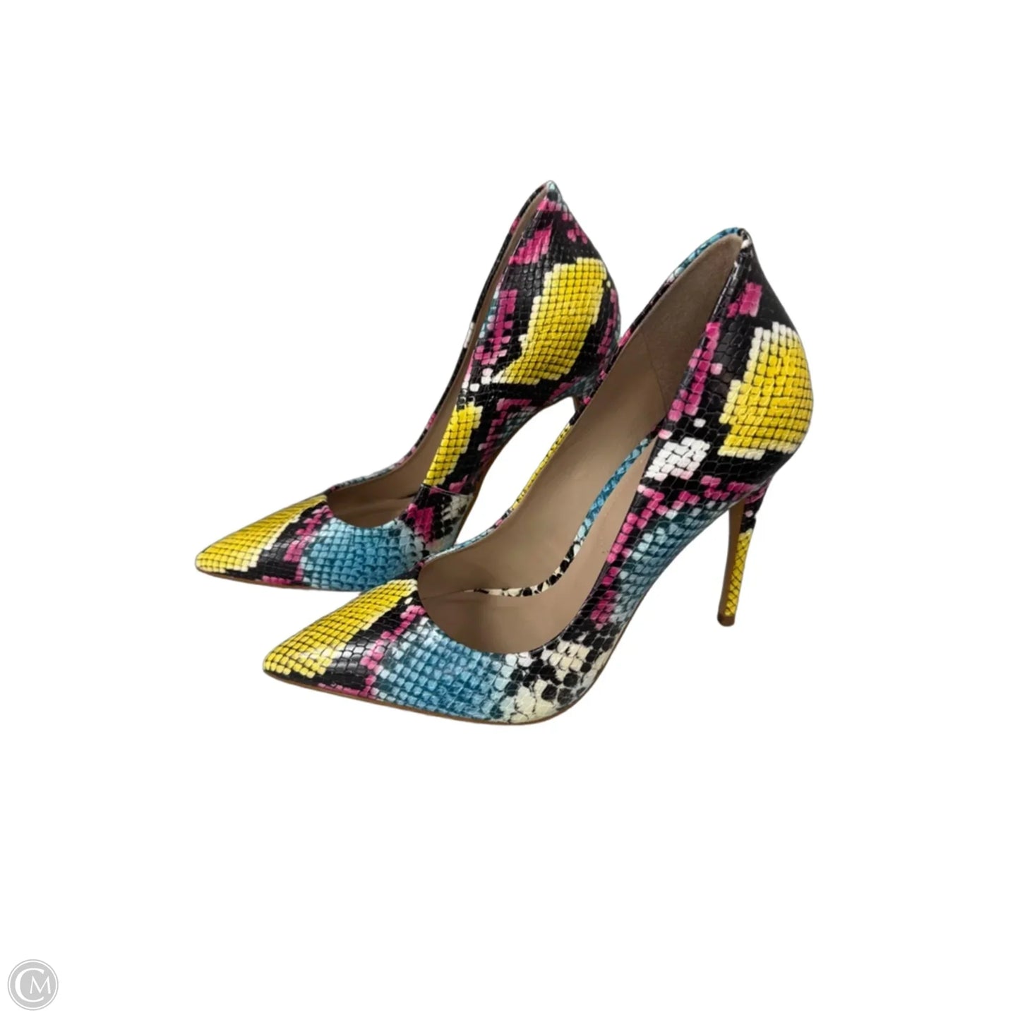 Shoes Heels Stiletto By Aldo In Black & Yellow, Size: 7
