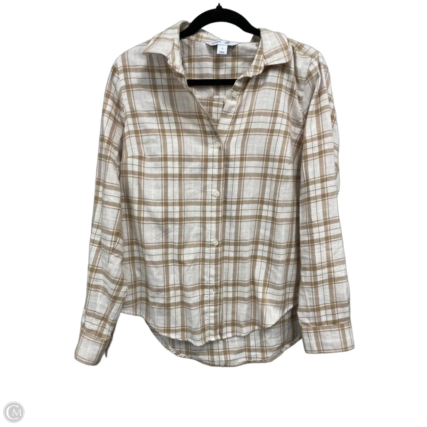 Top Long Sleeve By Old Navy In Cream & Tan, Size: M