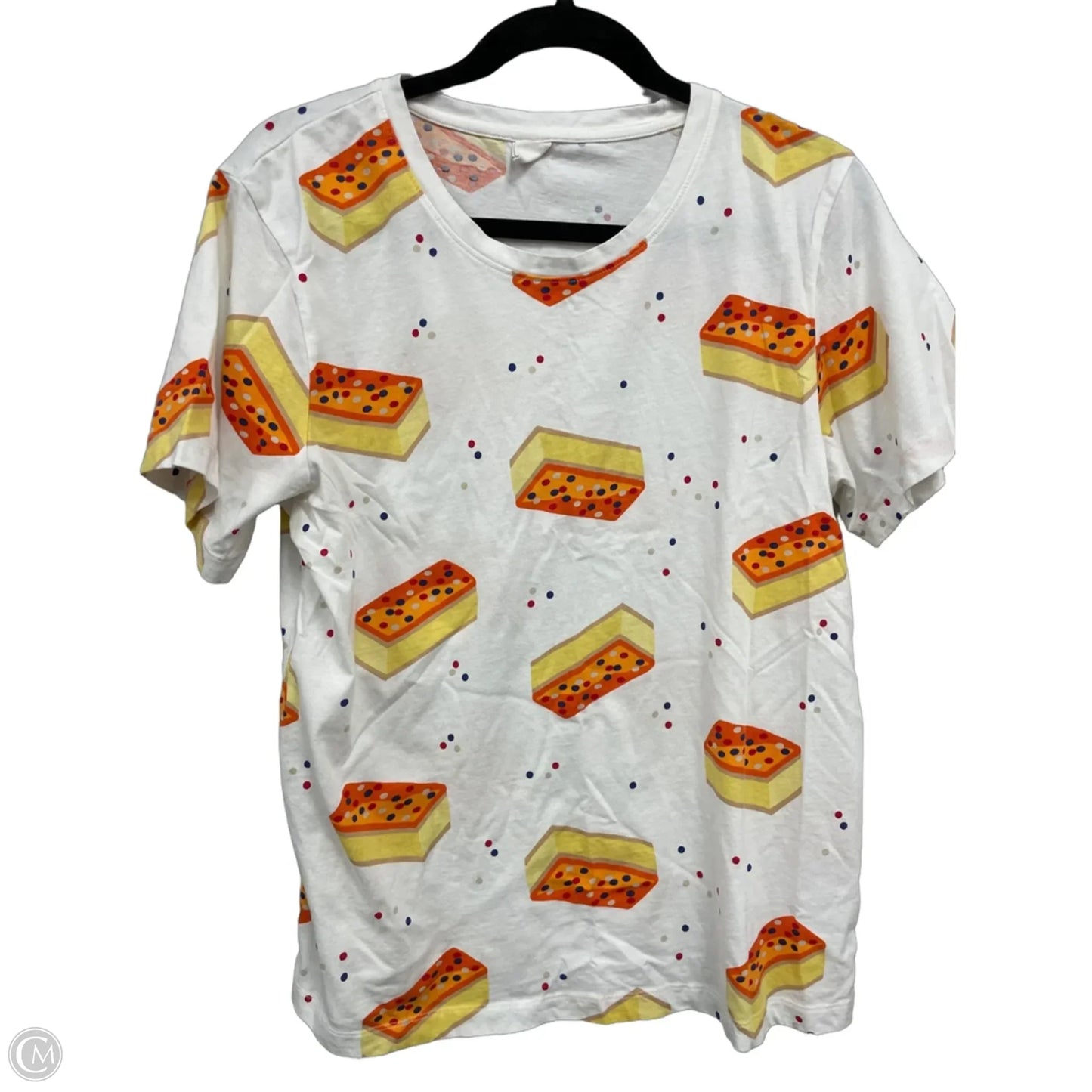 Top Short Sleeve Basic By Clothes Mentor In Orange & Yellow, Size: M