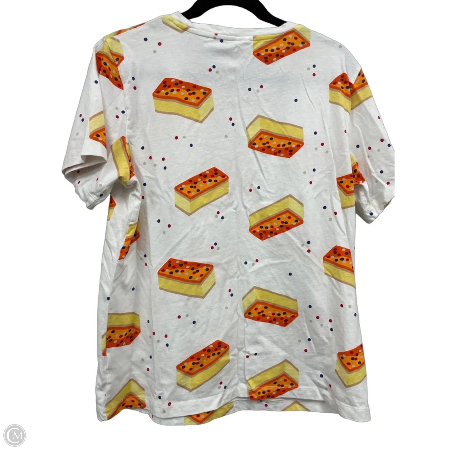 Top Short Sleeve Basic By Clothes Mentor In Orange & Yellow, Size: M