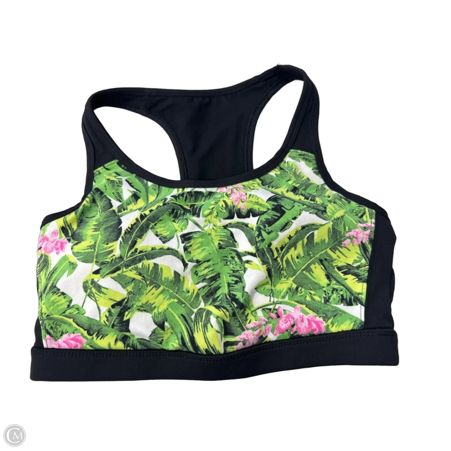 Athletic Bra By Zelos In Green & Pink, Size: M
