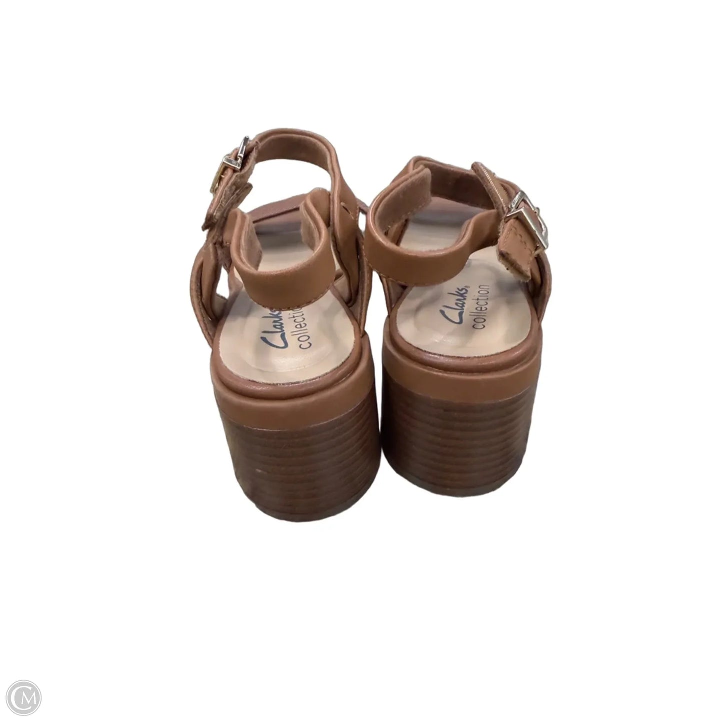Sandals Heels Block By Clarks In Copper, Size: 7.5