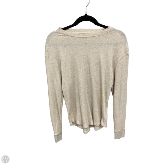Top Long Sleeve Basic By Time And Tru In Tan, Size: M