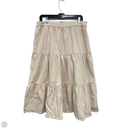 Skirt Midi By Clothes Mentor In Tan, Size: L