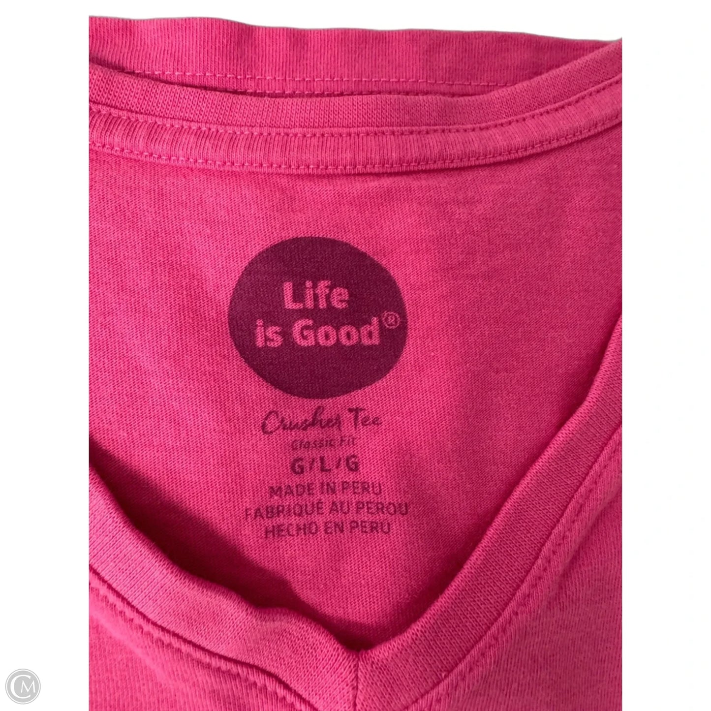 Top Short Sleeve Basic By Life Is Good In Pink, Size: L