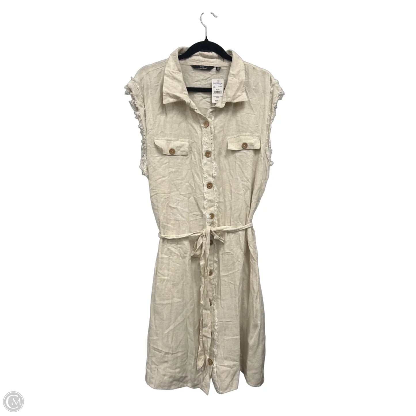 Dress Casual Short By Mlle Gabrielle In Tan, Size: 3x