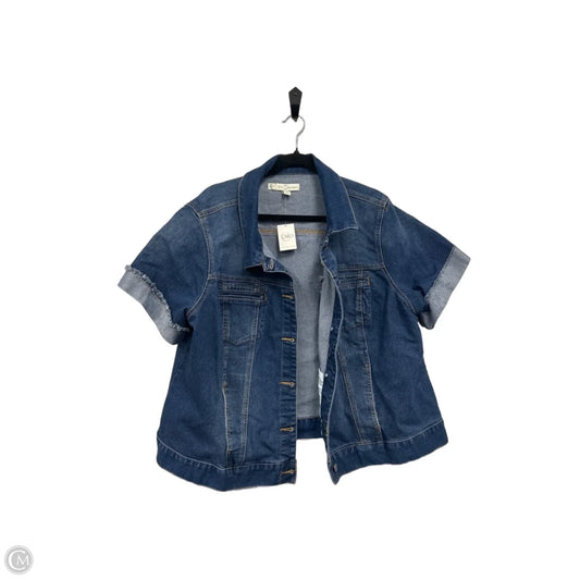 Jacket Denim By Cato In Blue, Size: 3x