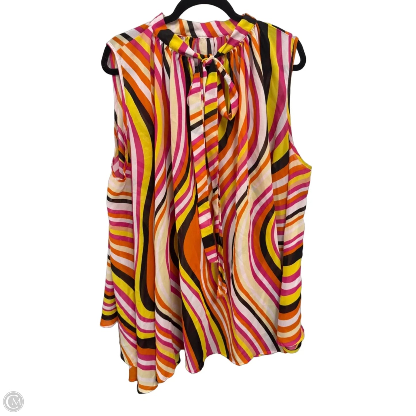 Blouse Sleeveless By Ashley Stewart In Orange & Pink, Size: 3x