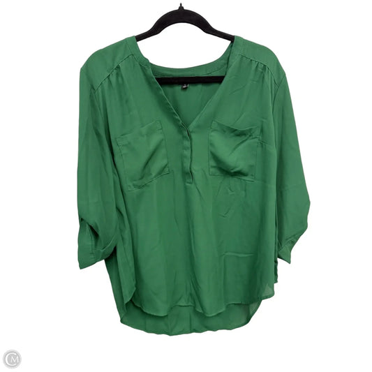 Top 3/4 Sleeve By Torrid In Green, Size: 1x