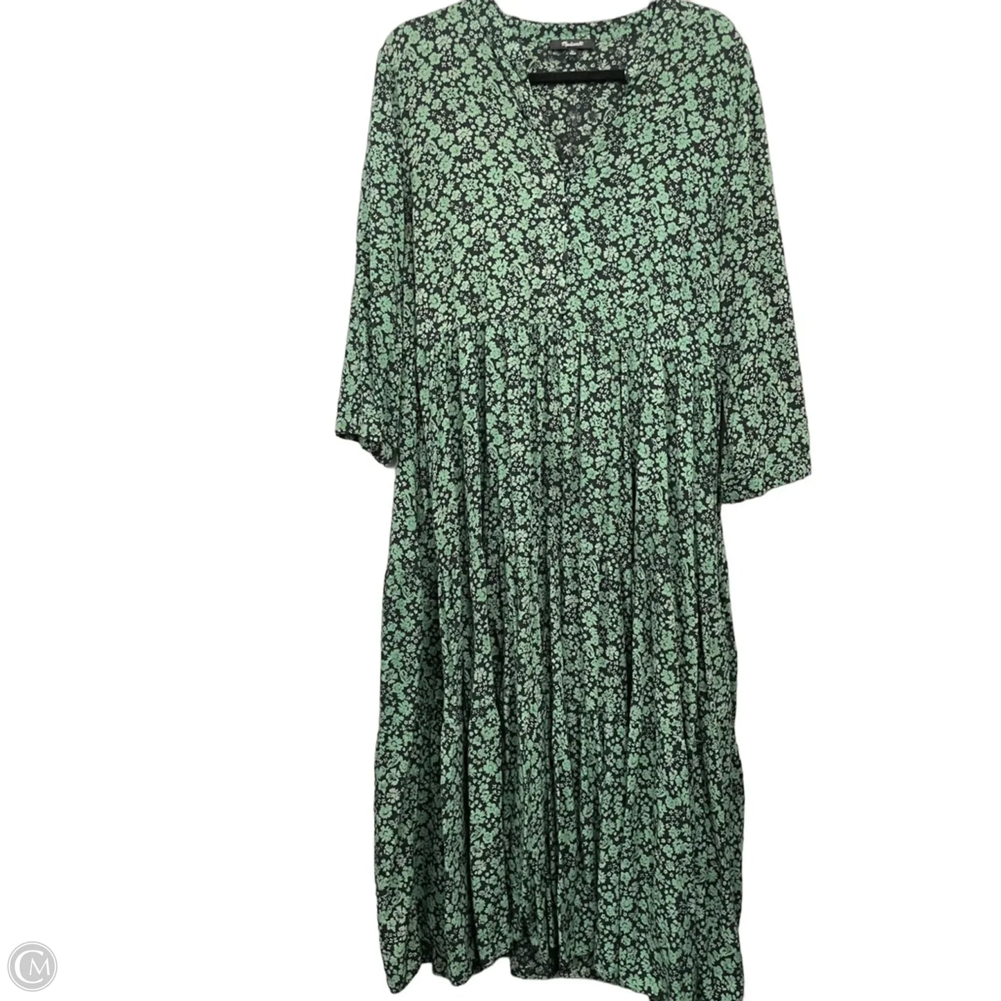 Dress Casual Midi By Madewell In Black & Green, Size: Xl