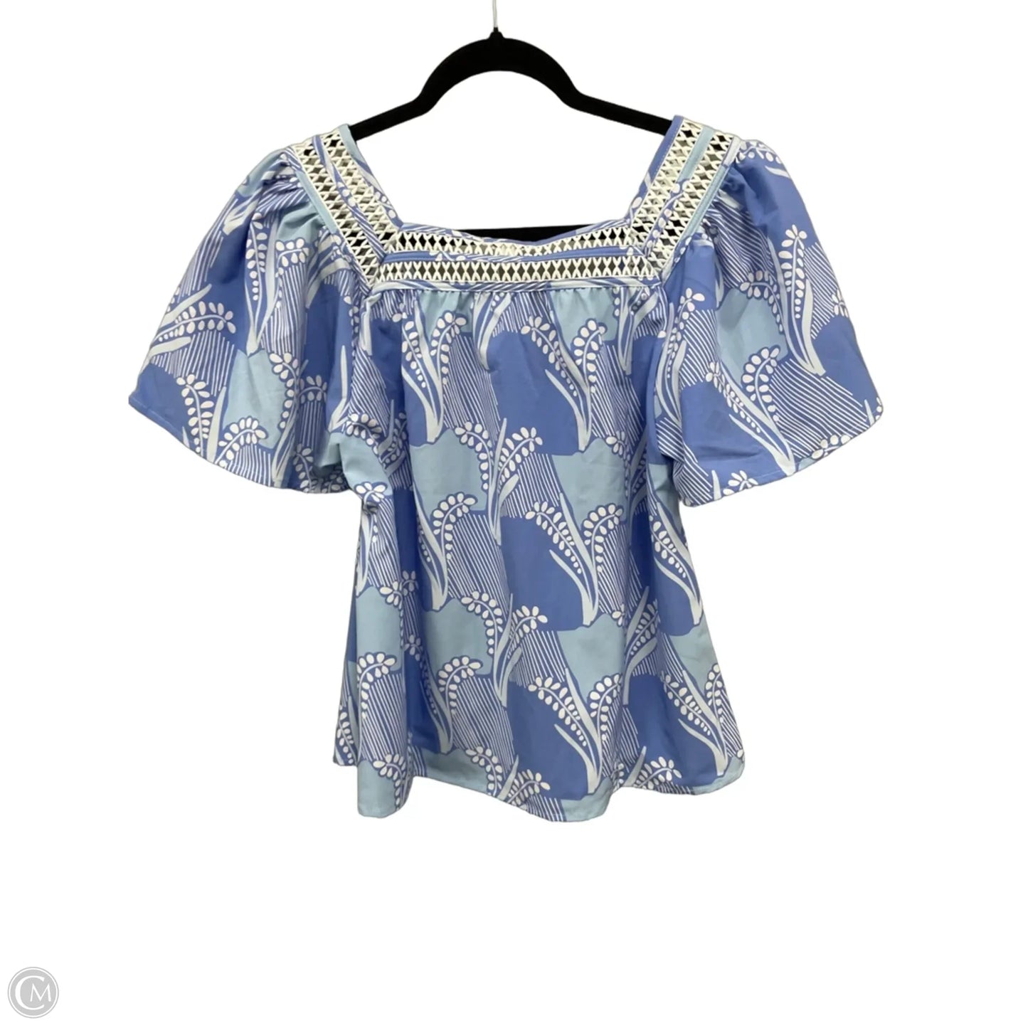 Top Short Sleeve By Mary Square In Blue & White, Size: Xs