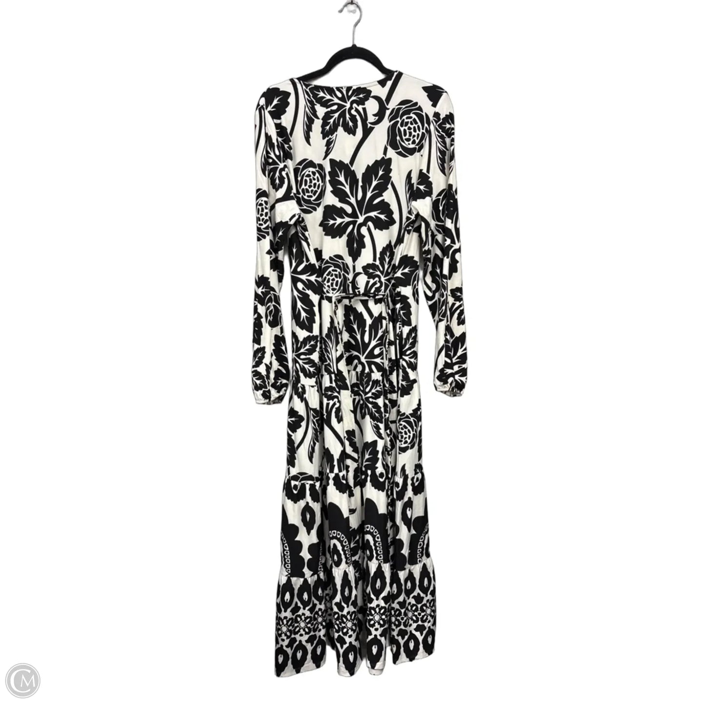 Dress Casual Midi By Cato In Black & Cream, Size: L