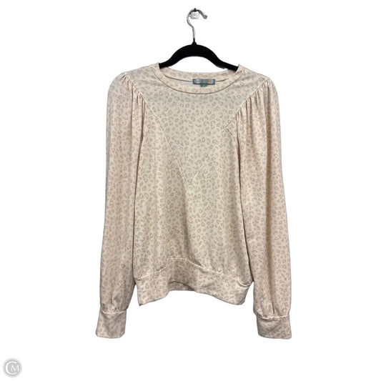 Top Long Sleeve By Good Luck Gem In Cream & Tan, Size: M