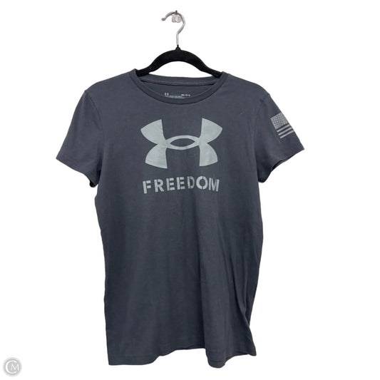 Athletic Top Short Sleeve By Under Armour In Grey, Size: M