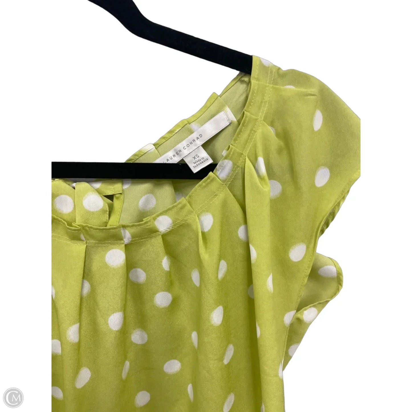 Top Short Sleeve By Lc Lauren Conrad In Green & White, Size: Xs