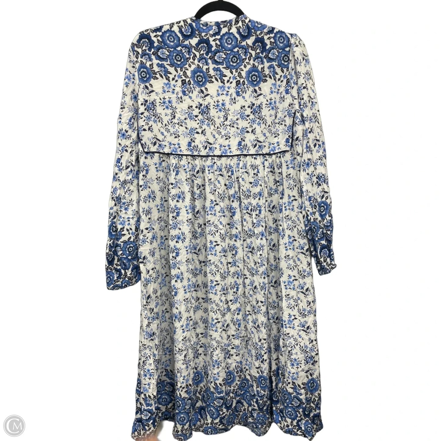 Dress Casual Midi By Clothes Mentor In Blue & White, Size: Xl