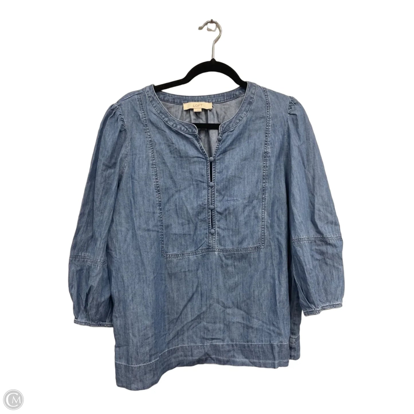Top 3/4 Sleeve By Loft In Blue, Size: L