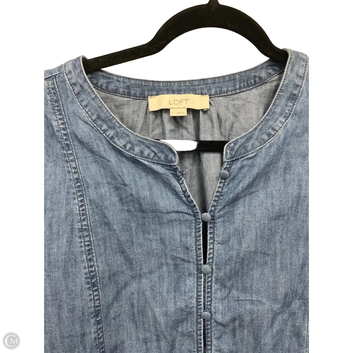 Top 3/4 Sleeve By Loft In Blue, Size: L