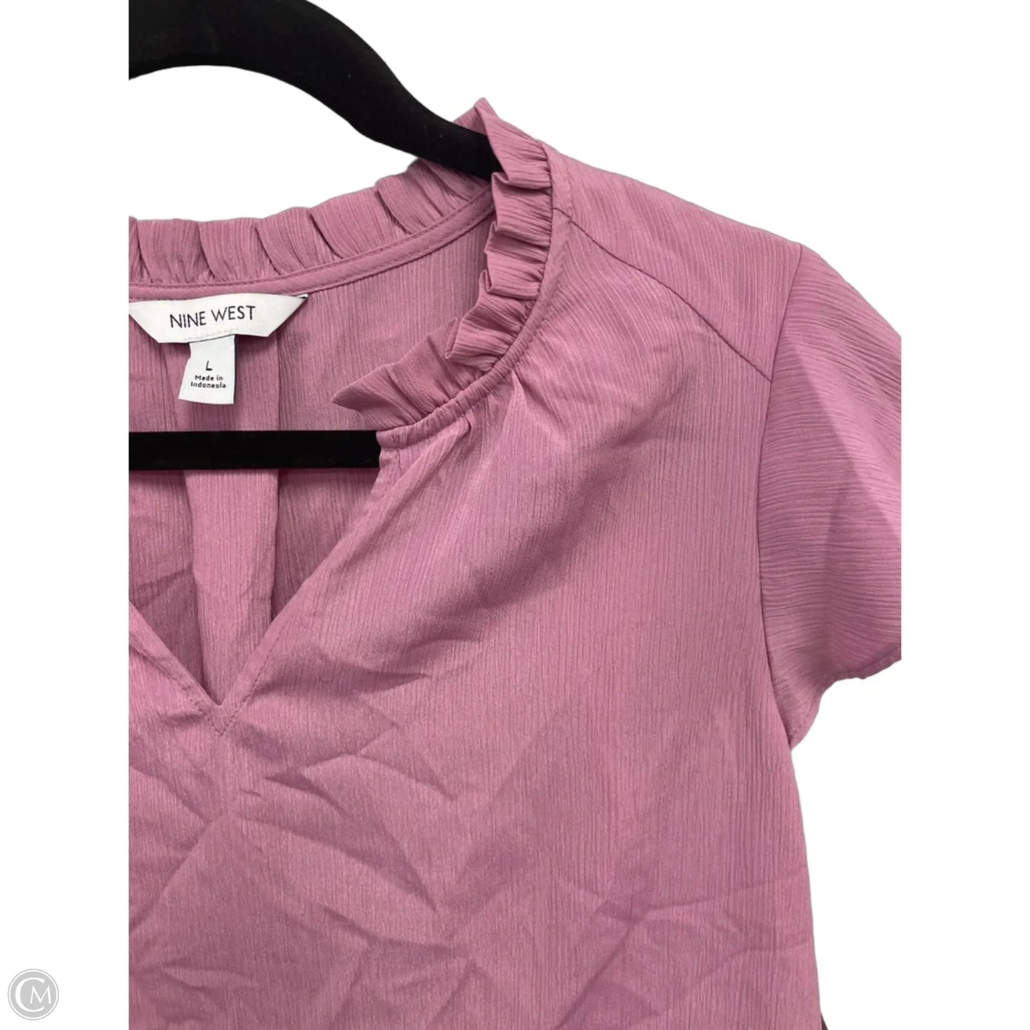 Top Short Sleeve By Nine West In Pink, Size: L