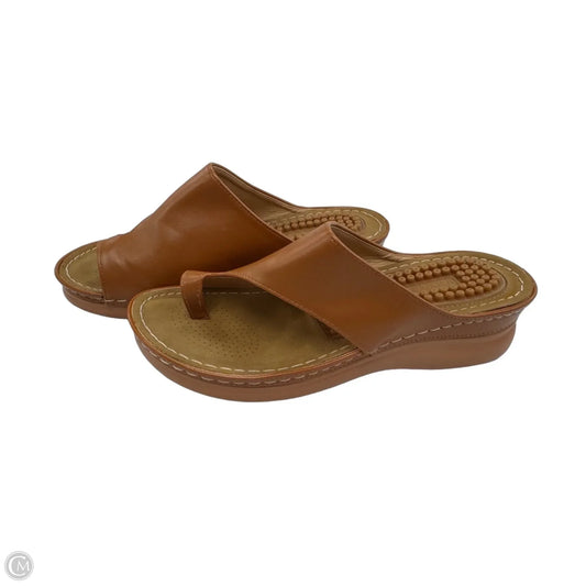 Sandals Heels Platform By Clothes Mentor In Copper, Size: 8.5