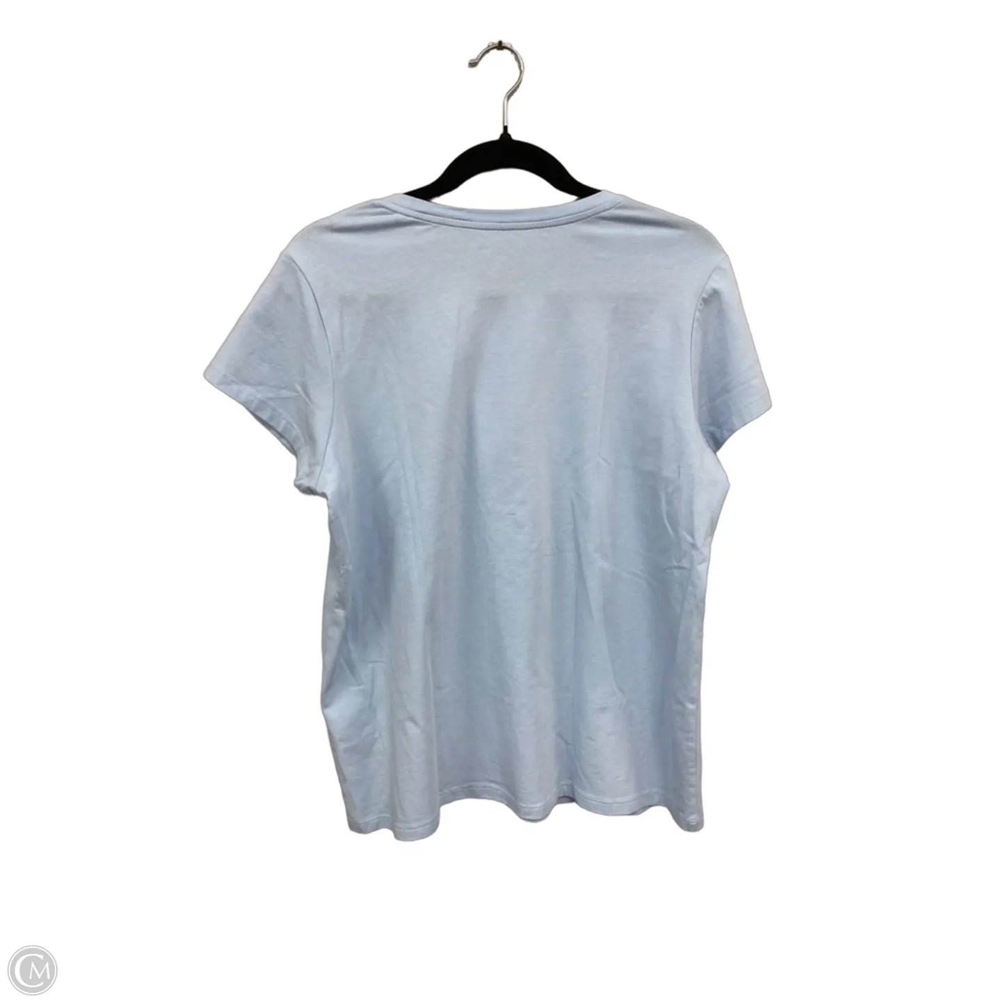 Top Short Sleeve Basic By Calvin Klein In Blue & Silver, Size: L