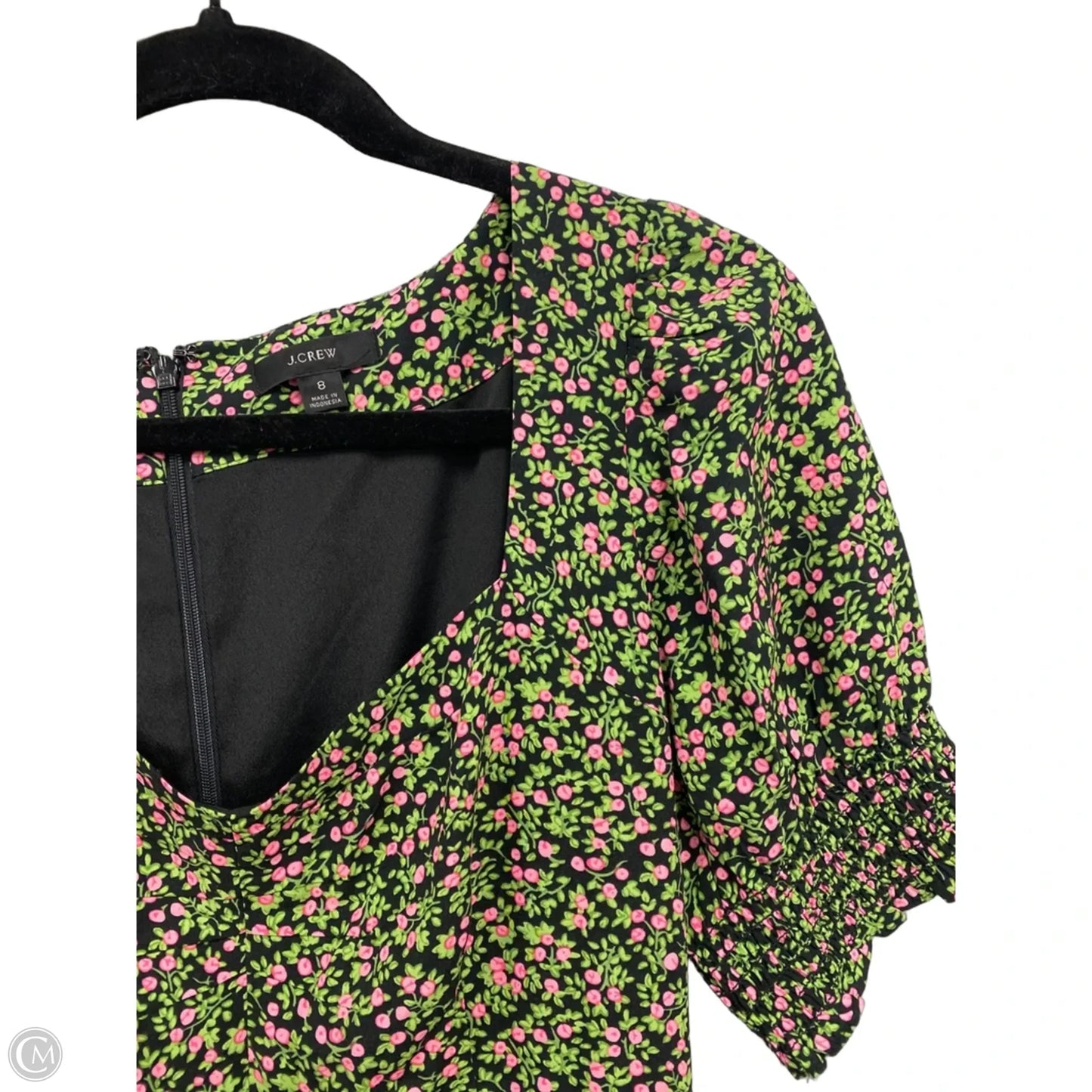 Dress Casual Midi By J. Crew In Green & Pink, Size: 8