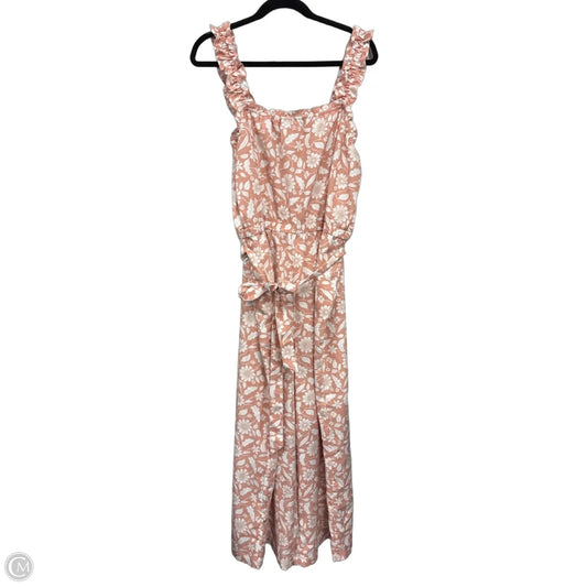 Jumpsuit By Loft In Orange & White, Size: Xxl
