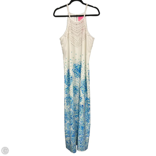 Dress Designer By Lilly Pulitzer In Blue & White, Size: 14