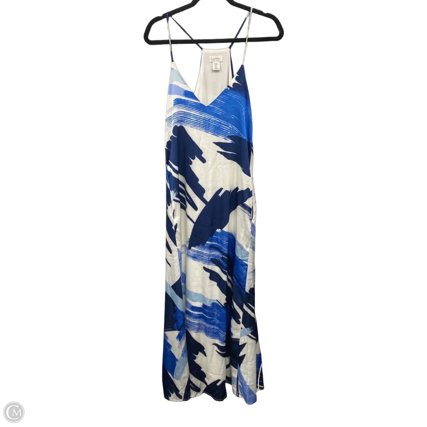 Dress Casual Maxi By Nicole Miller In Blue & White, Size: M
