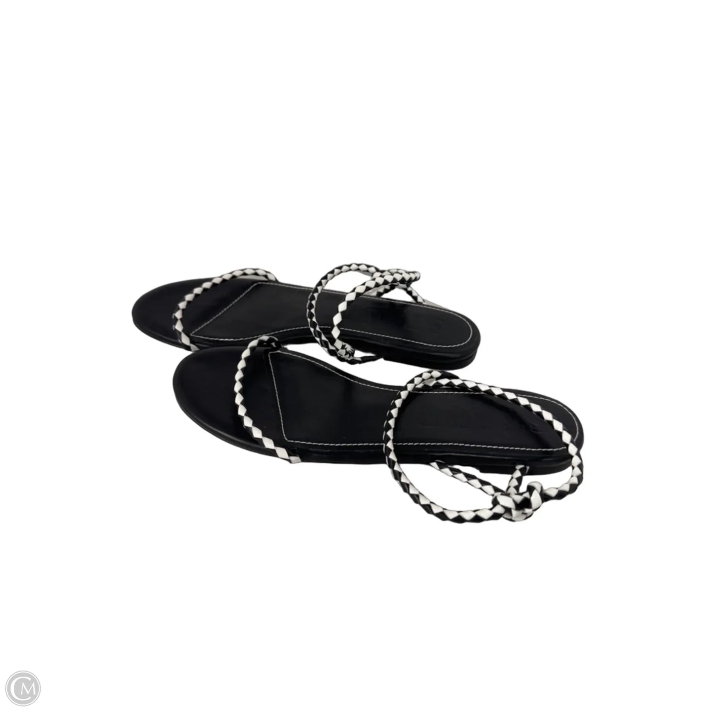 Sandals Flats By Cmb In Black & White, Size: 11