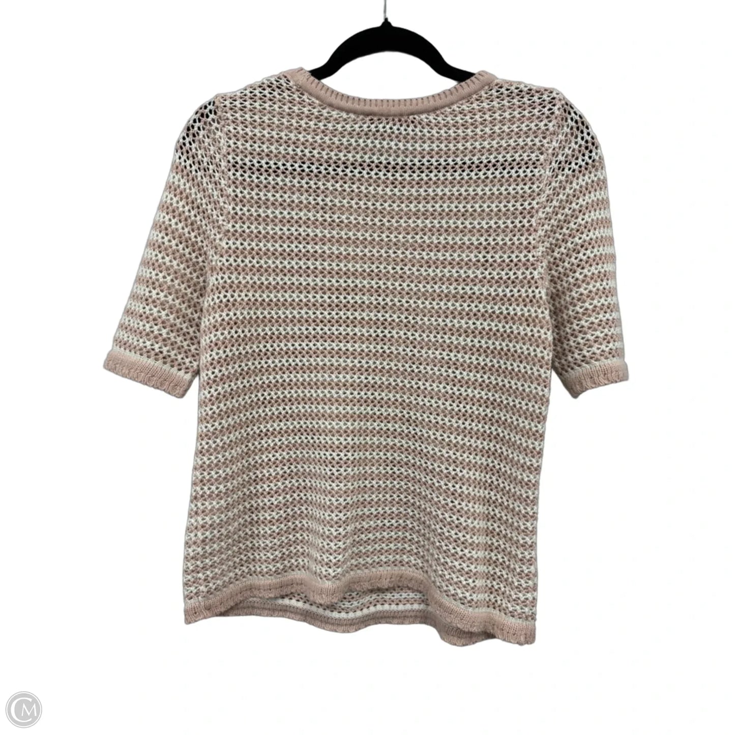 Sweater Short Sleeve By Zara In Cream & Pink, Size: M