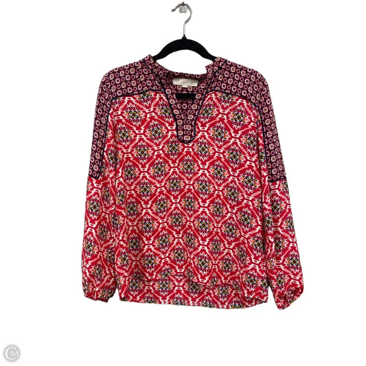 Top Long Sleeve By Loft In Blue & Red, Size: S