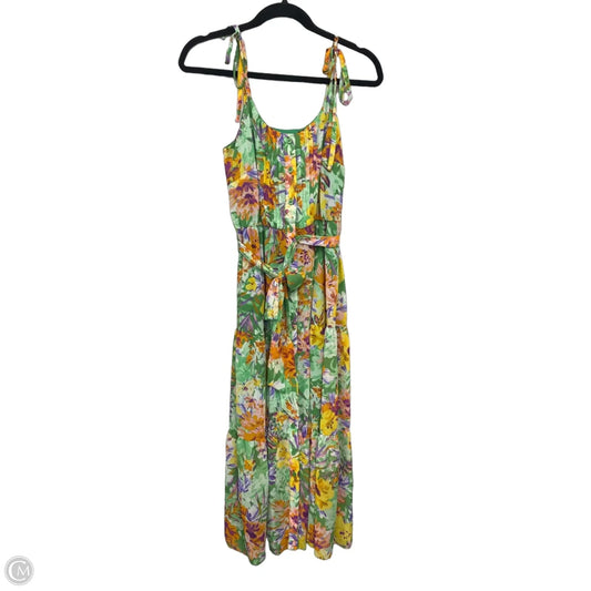 Dress Casual Midi By Donna Morgan In Green & Yellow, Size: 6p