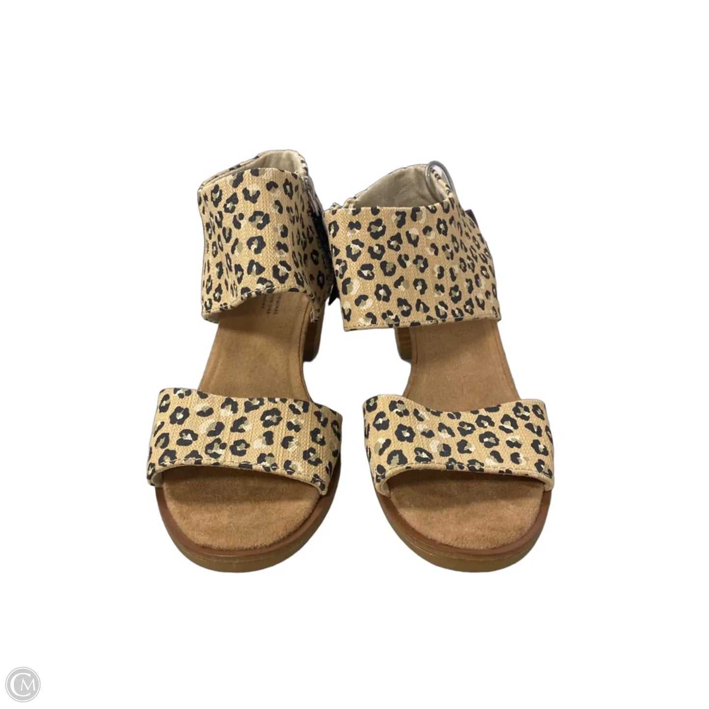 Sandals Heels Block By Toms In Black & Tan, Size: 6.5