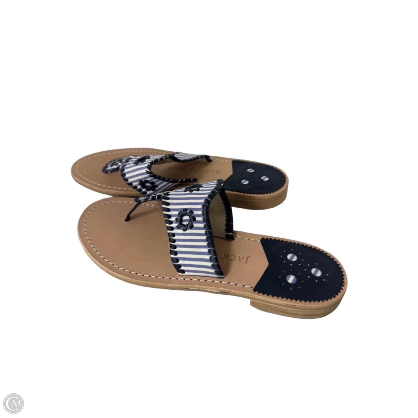 Sandals Flats By Jack Rogers In Blue & White, Size: 9