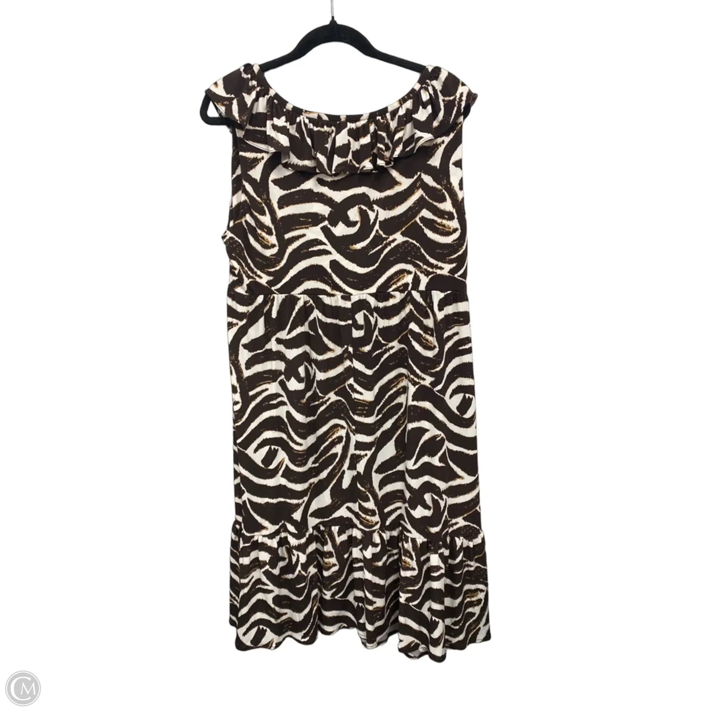 Dress Casual Short By Donna Morgan In Brown & Cream, Size: 16