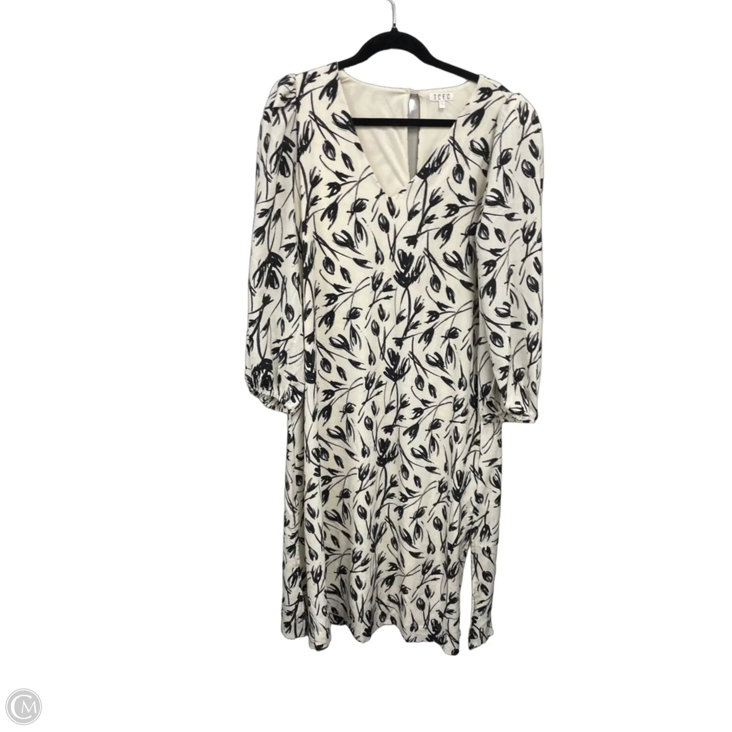 Dress Casual Midi By Tcec In Black & Cream, Size: L