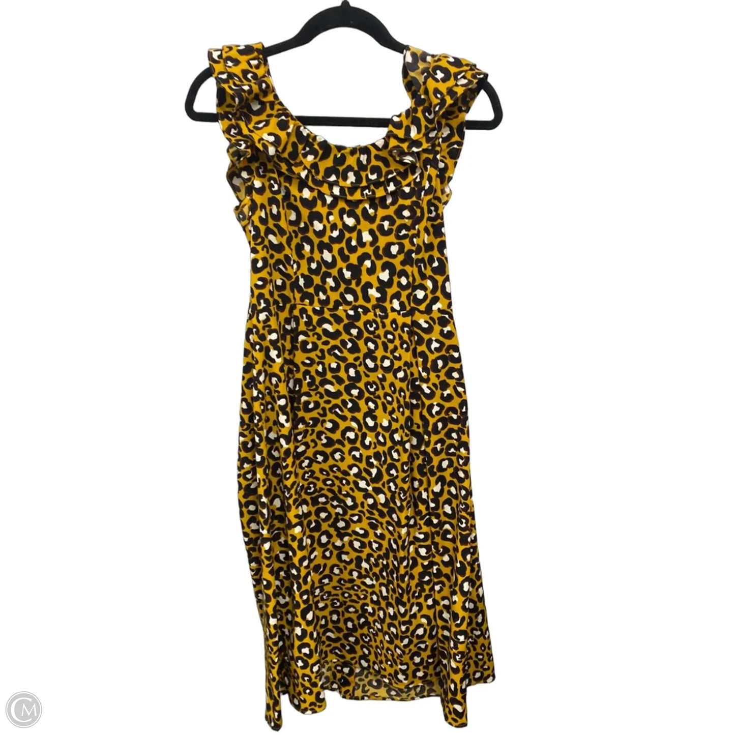 Dress Casual Midi By Who What Wear In Black & Gold, Size: S