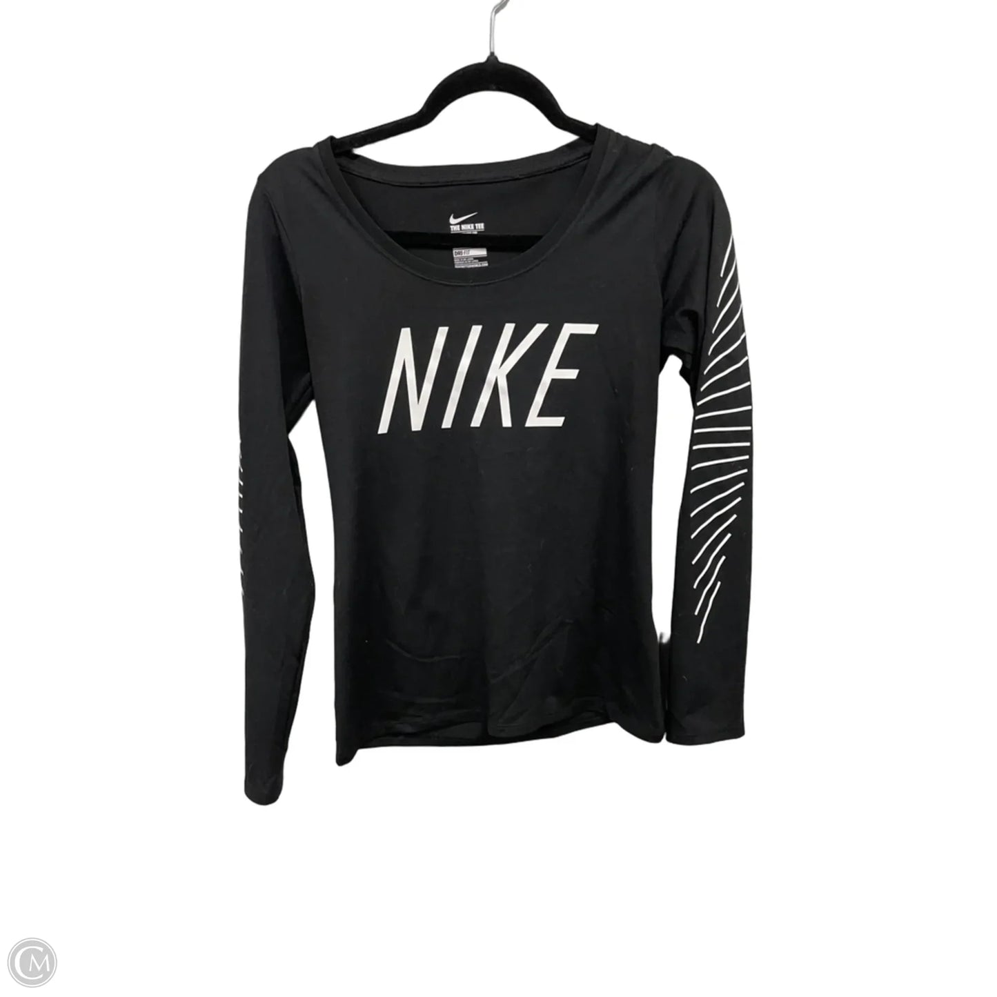 Athletic Top Long Sleeve Crewneck By Nike Apparel In Black, Size: S