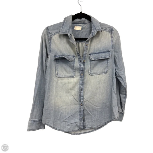 Top Long Sleeve By Caslon In Blue, Size: Xs