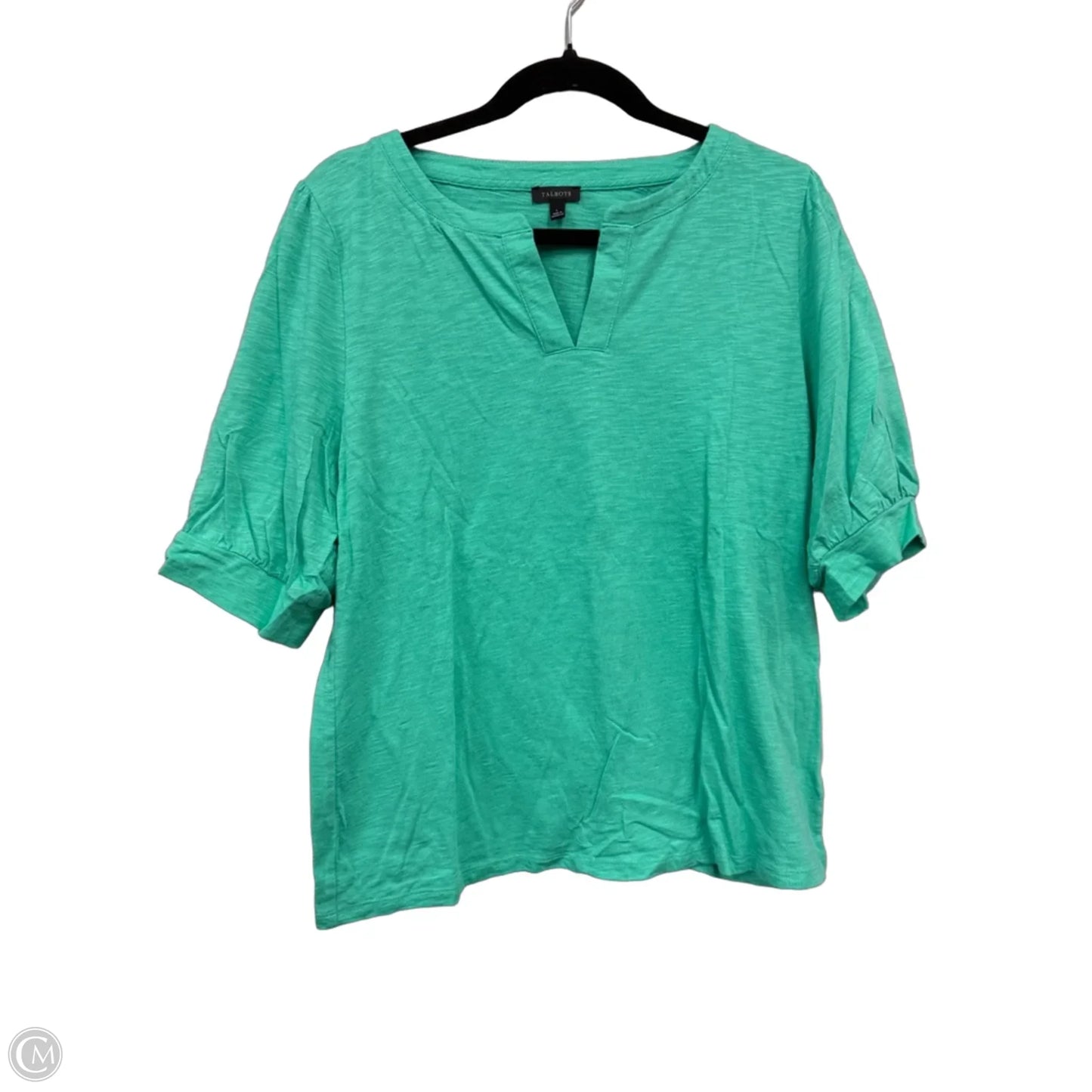 Top Short Sleeve By Talbots In Green, Size: L