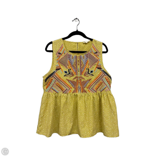 Top Sleeveless By Entro In Gold & White, Size: L