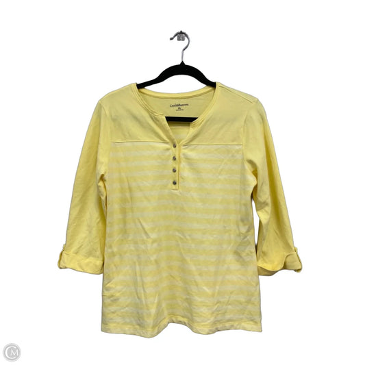 Top 3/4 Sleeve By Croft And Barrow In Yellow, Size: S