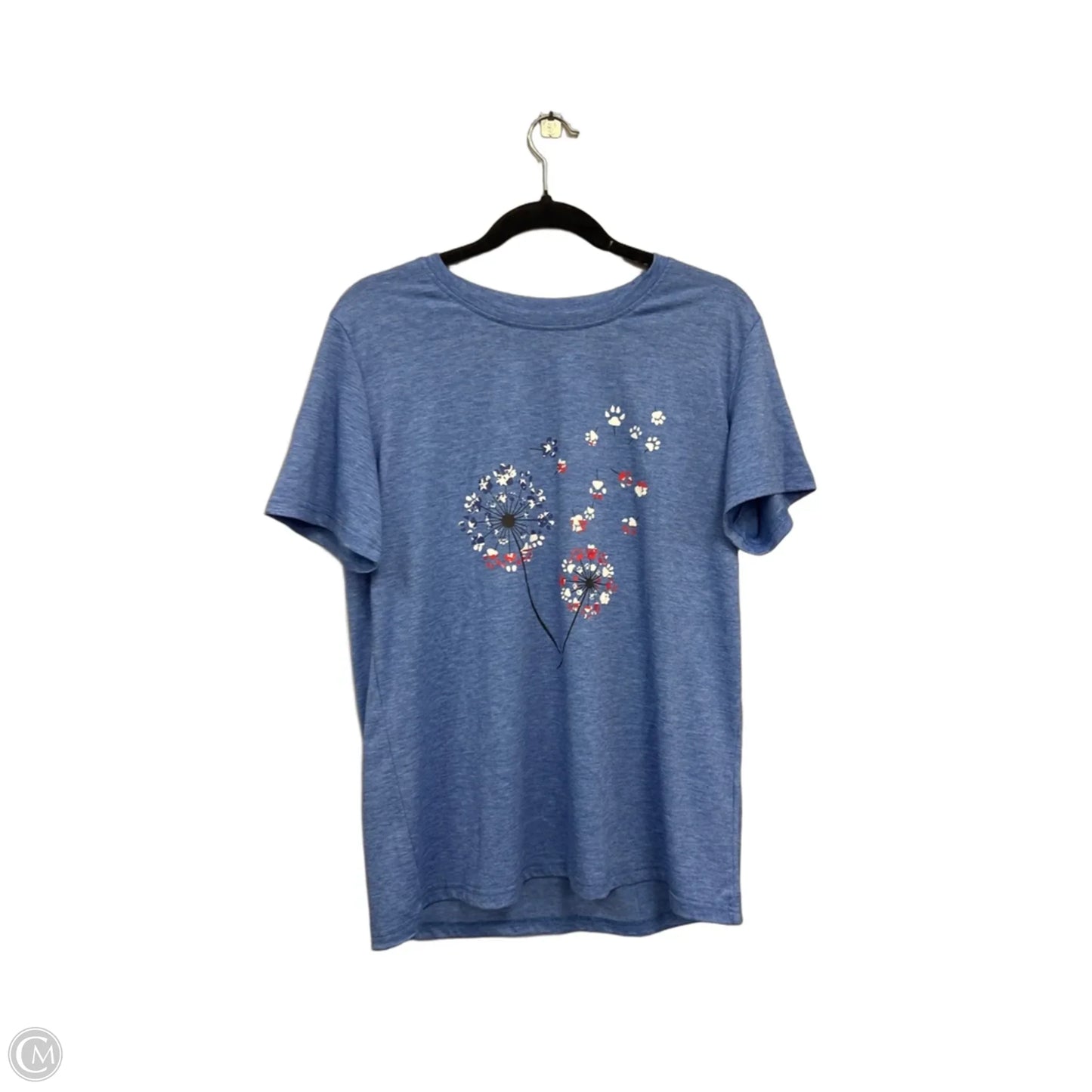 Top Short Sleeve Basic By Clothes Mentor In Blue & Red & White, Size: L