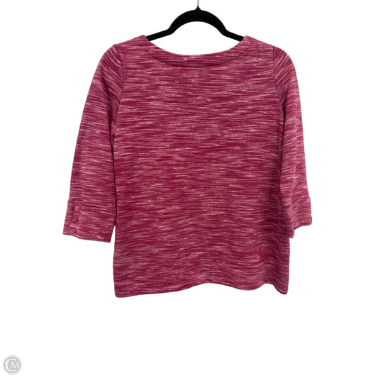 Top 3/4 Sleeve By Croft And Barrow In Pink & Silver, Size: Sp