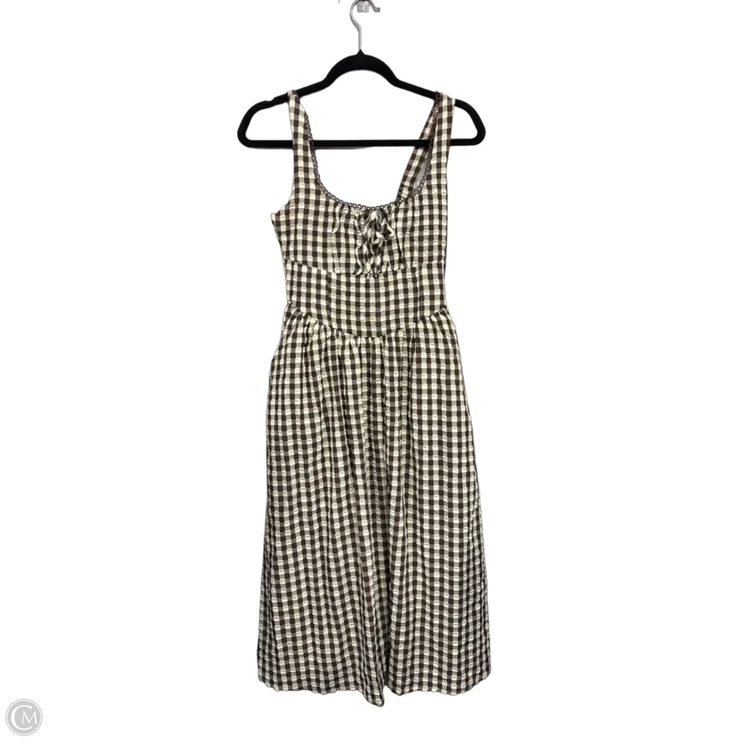 Dress Casual Midi By Jessica Simpson In Brown & Cream, Size: M