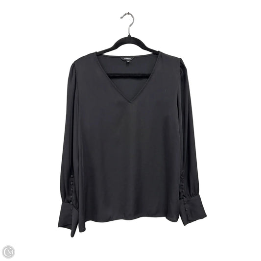 Blouse Long Sleeve By Express In Black, Size: L