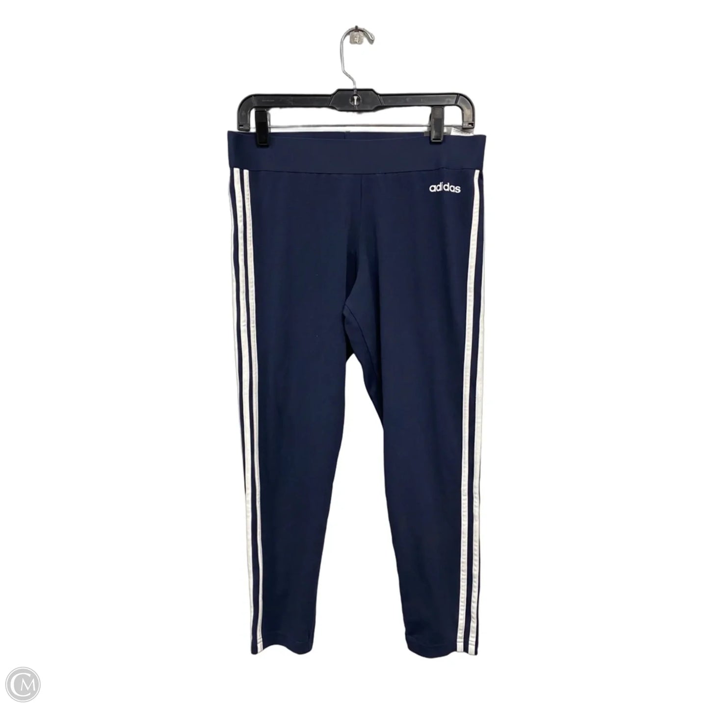 Athletic Leggings Capris By Adidas In Blue & White, Size: L