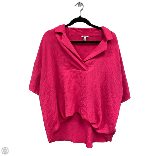 Top Short Sleeve By Versona In Pink, Size: Xxl