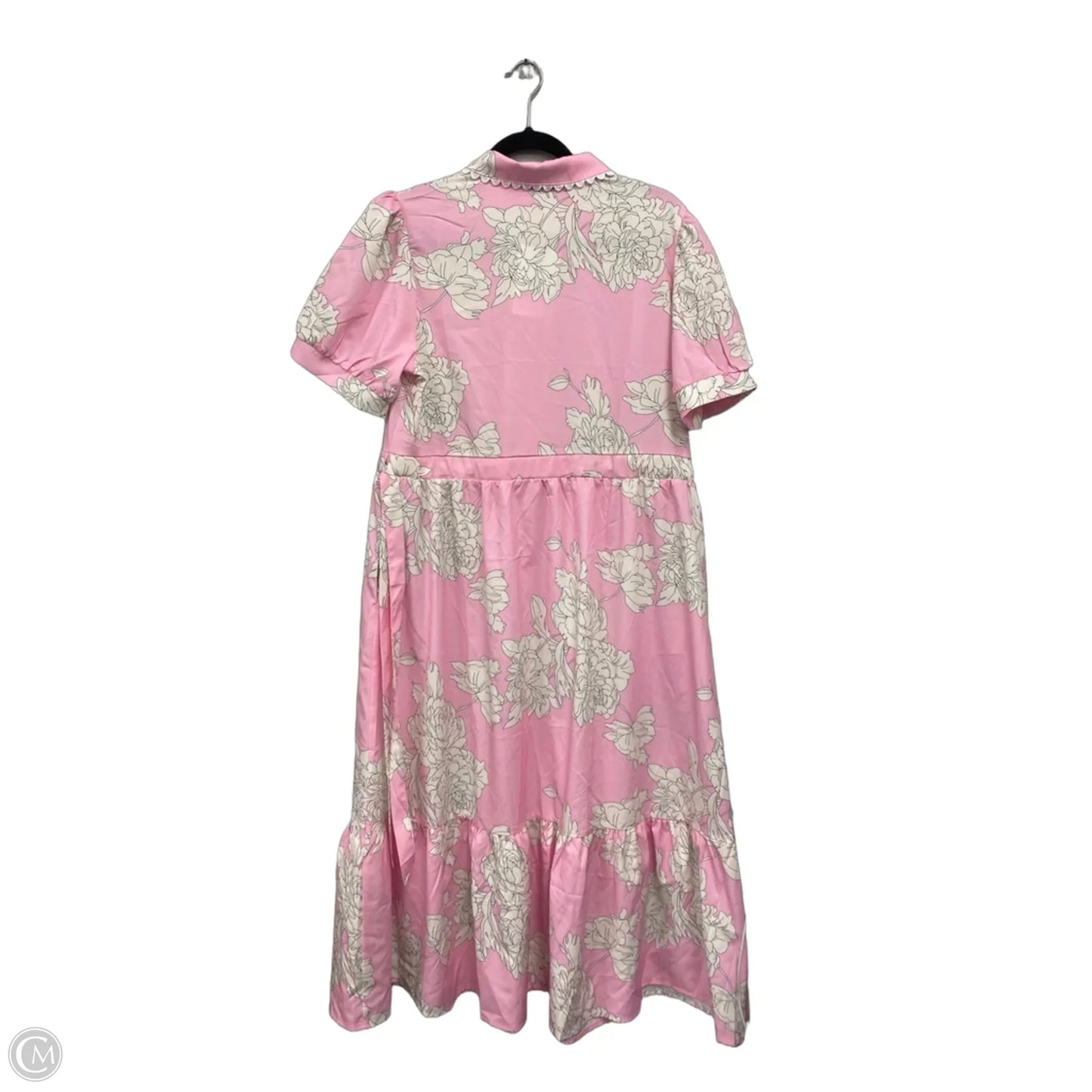 Dress Casual Short By Clothes Mentor In Cream & Pink, Size: L